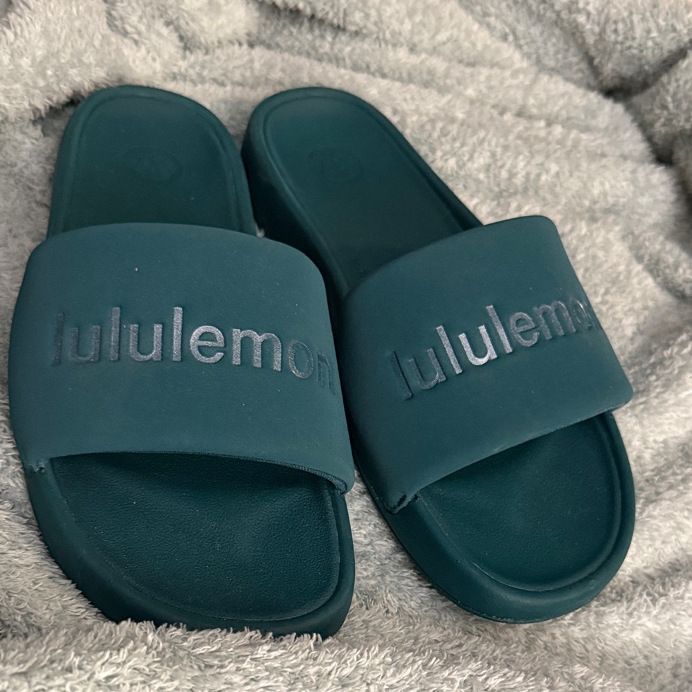 Lululemon Teal Slide Sandals